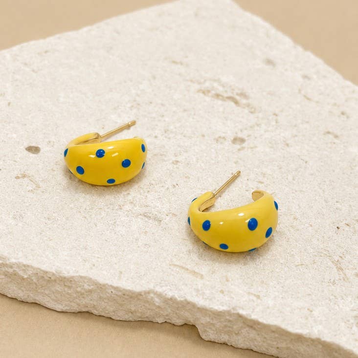 Butter Yellow Polka Dot Earrings