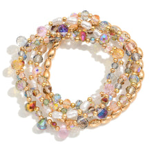 Crystal Beaded Stretch Bracelet Set