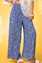 Paisley Wide Leg Pants in Sea Blue (REG)