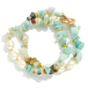 Stone and Pearl Bracelet Set