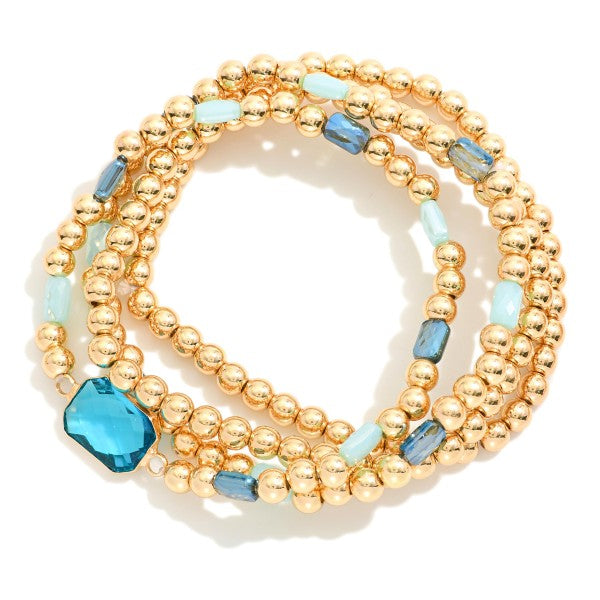 Gold Beaded Bracelet Set