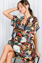 Black Multi Print Mini Dress (REG)