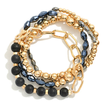Bead and Chain Bracelet Set