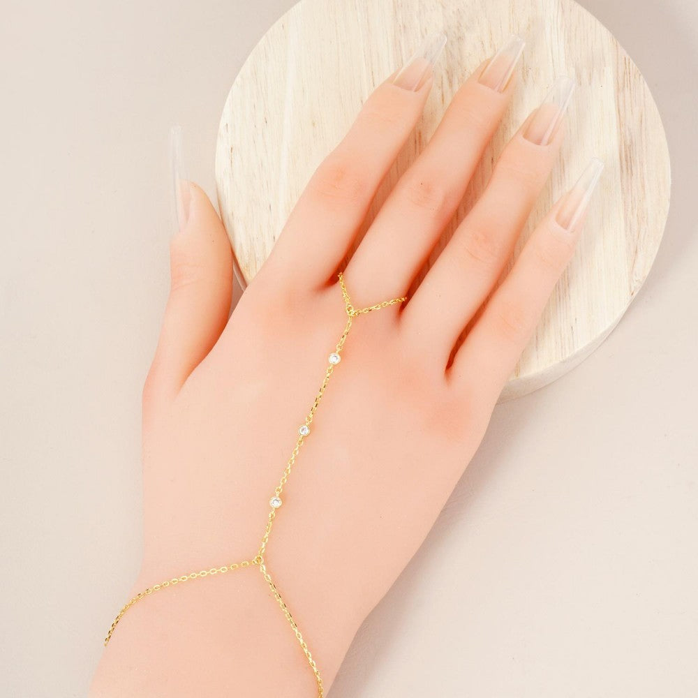 Rhinestone Accent Hand Chain