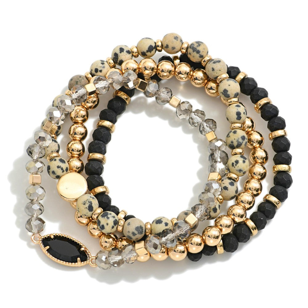 Stone and Gold Bracelet Set