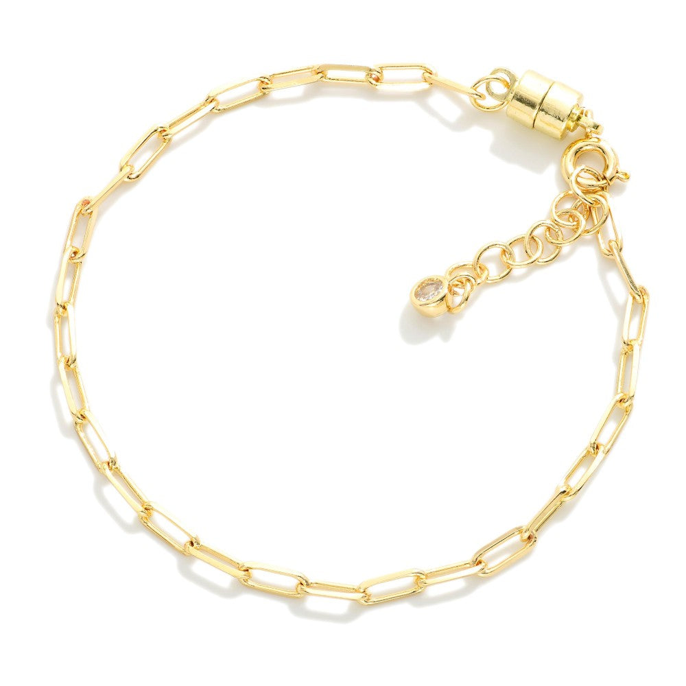 Gold Dipped Magnetic Paperclip Bracelet