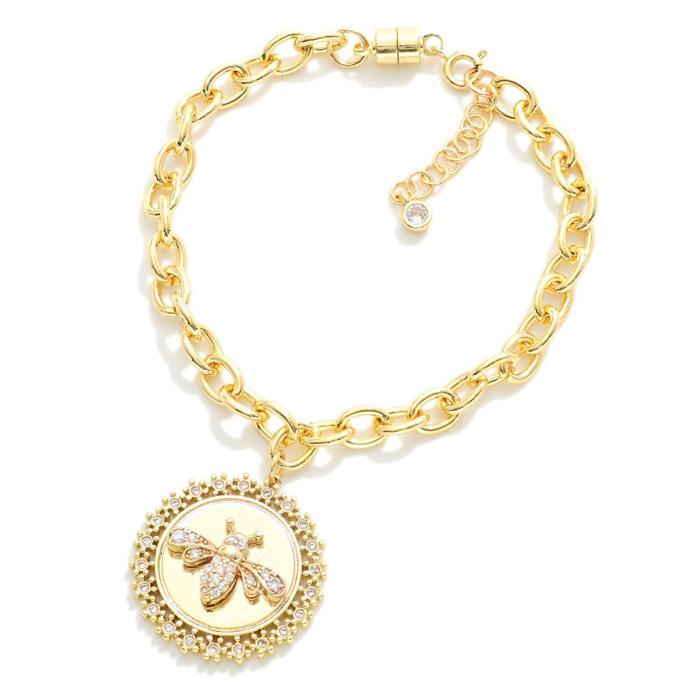 Gold Dipped Magnetic Bee Bracelet