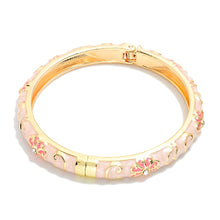Marbled Floral Hinge Bracelet