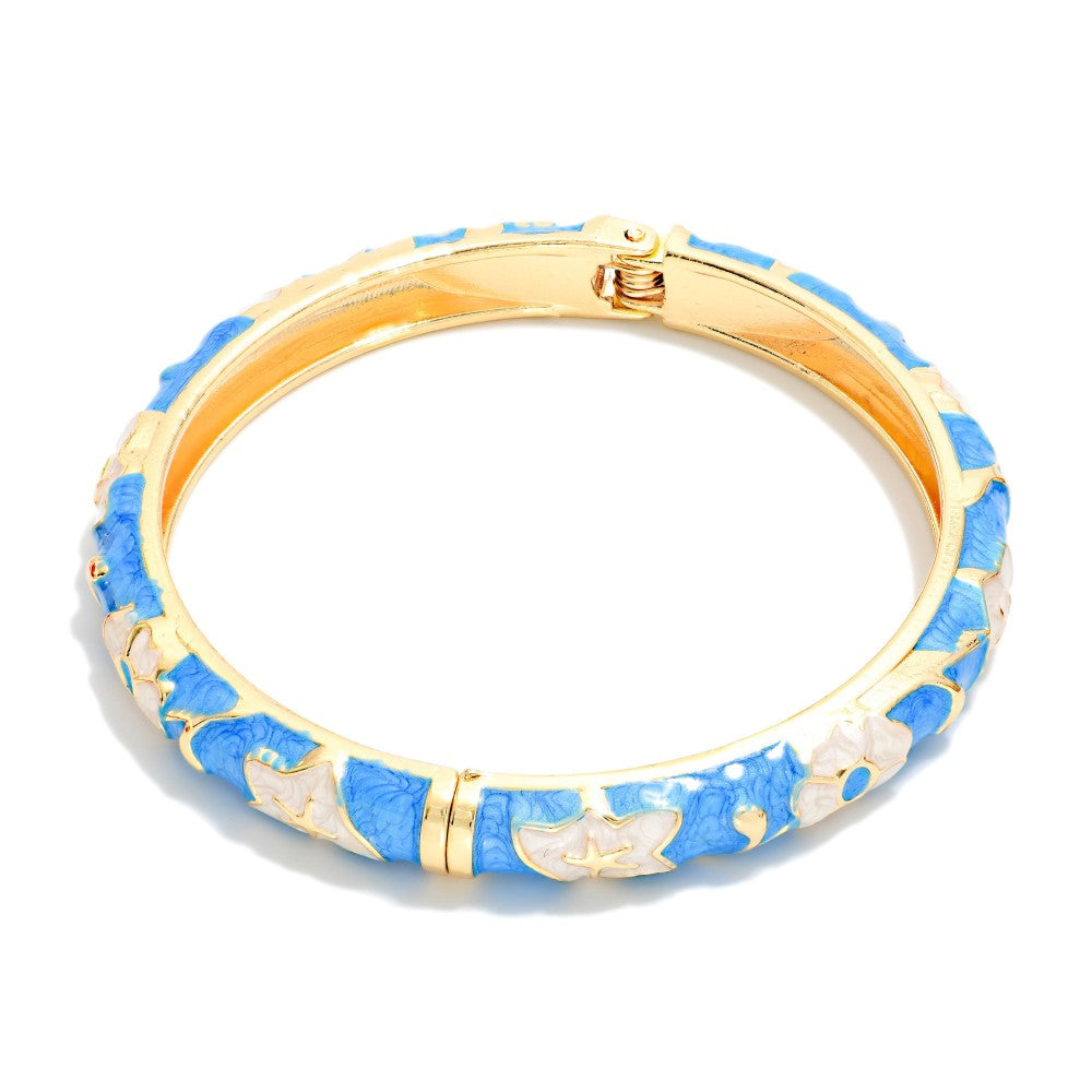 Marbled Flower Hinge Bracelet