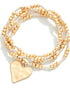 Hammered Heart Bracelet Set