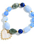 Marbled Bead Heart Bracelet