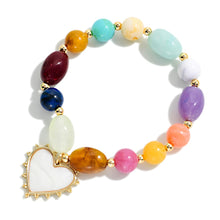Marbled Bead Heart Bracelet
