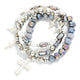 Facet and Pearl Cross Bracelet Set