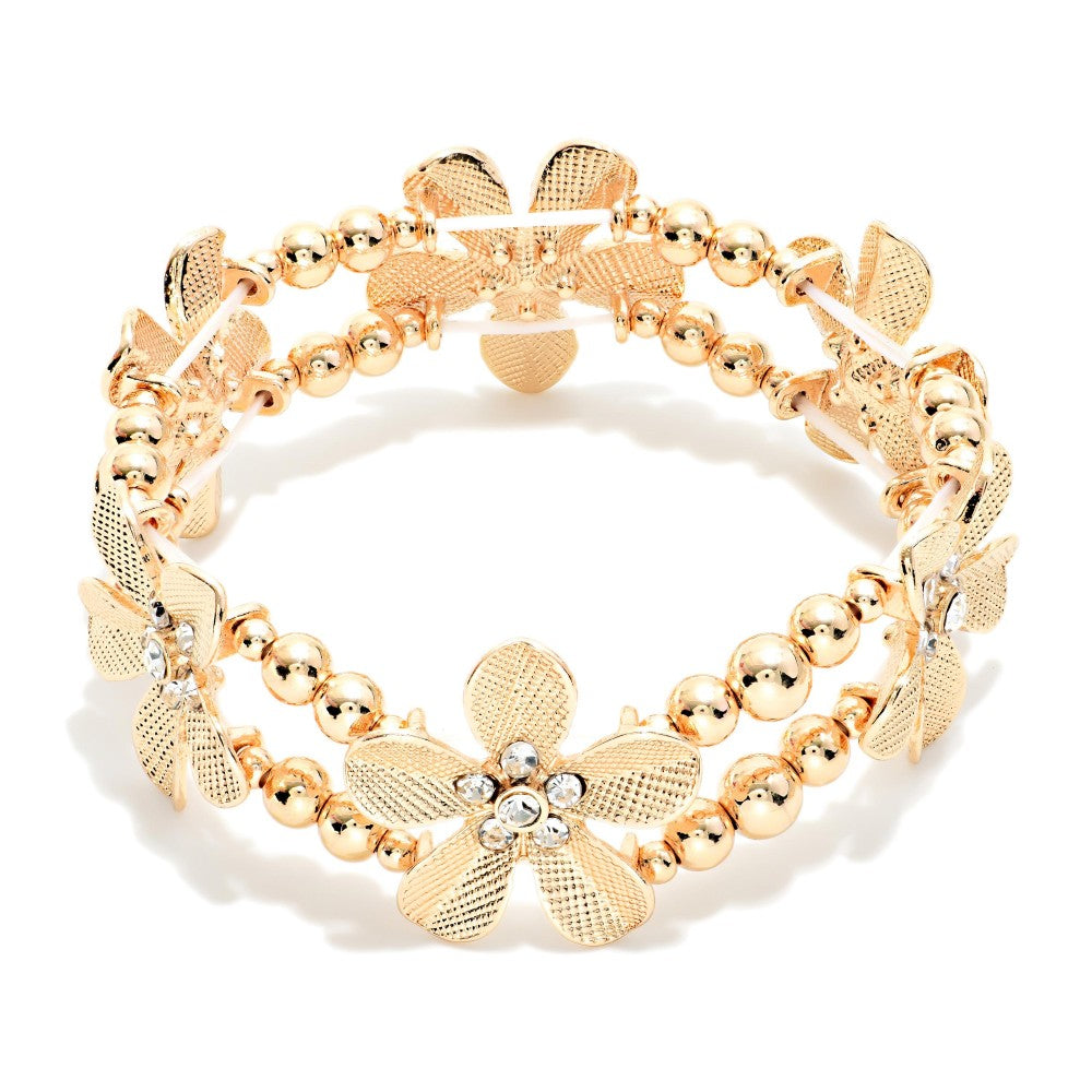Golden Flower Stretch Bracelet