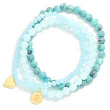 Heart and Cross Charm Bracelet Set