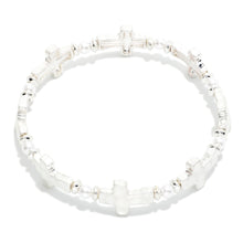 Hammered Cross Stretch Bracelet