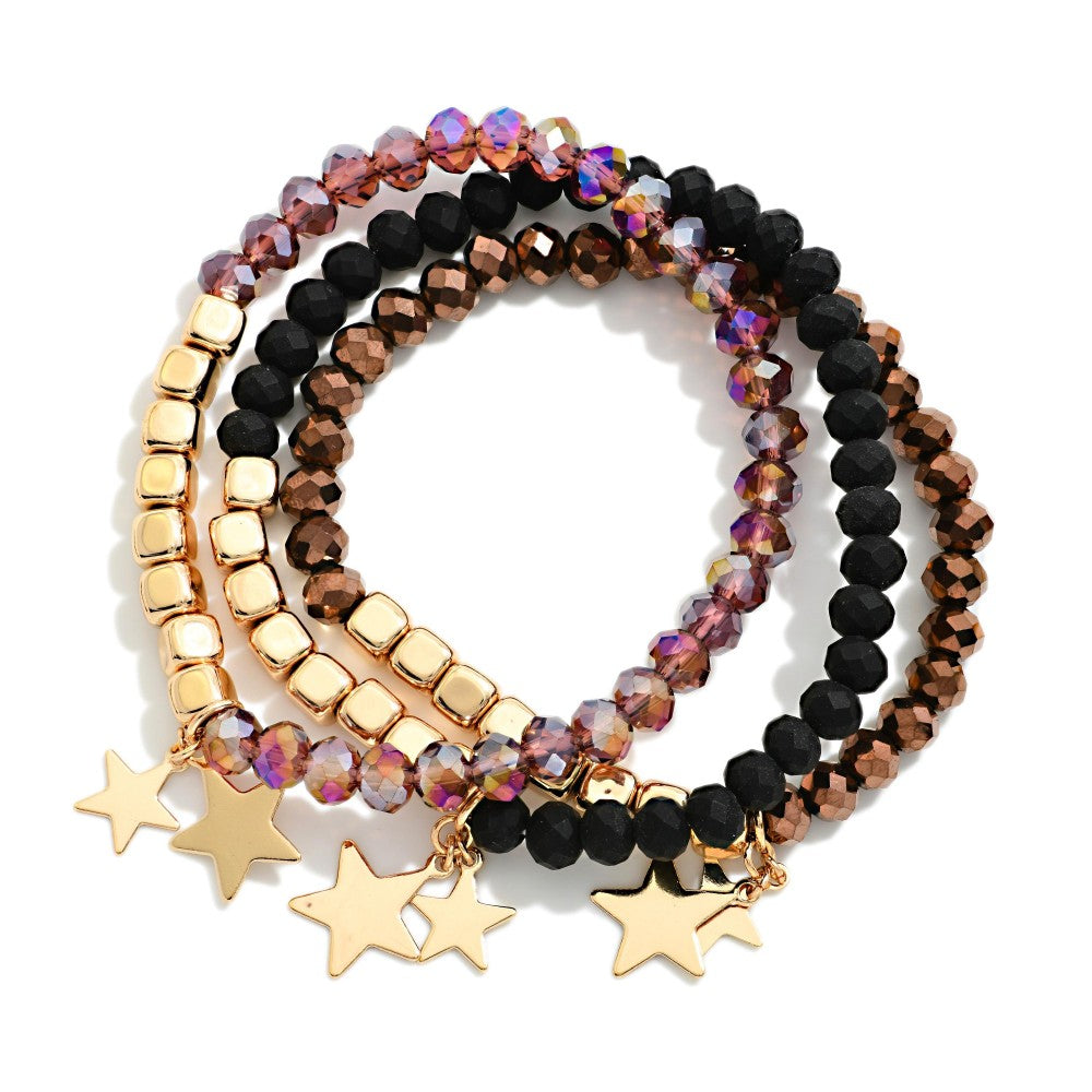 Star Charm Beaded Bracelet Set