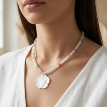Beaded Shell Flower Necklace