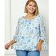 Spring Breeze Chiffon Top in Light Blue (PLUS)