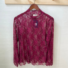 The Wine Floral Lace Long Sleeve Top