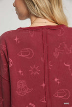 Western Terry Sweatshirt Dress in Wine (REG)