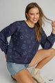 Western Print Sweatshirt in Navy (REG)