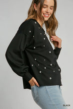 Boxy Studded Top in Black (REG)