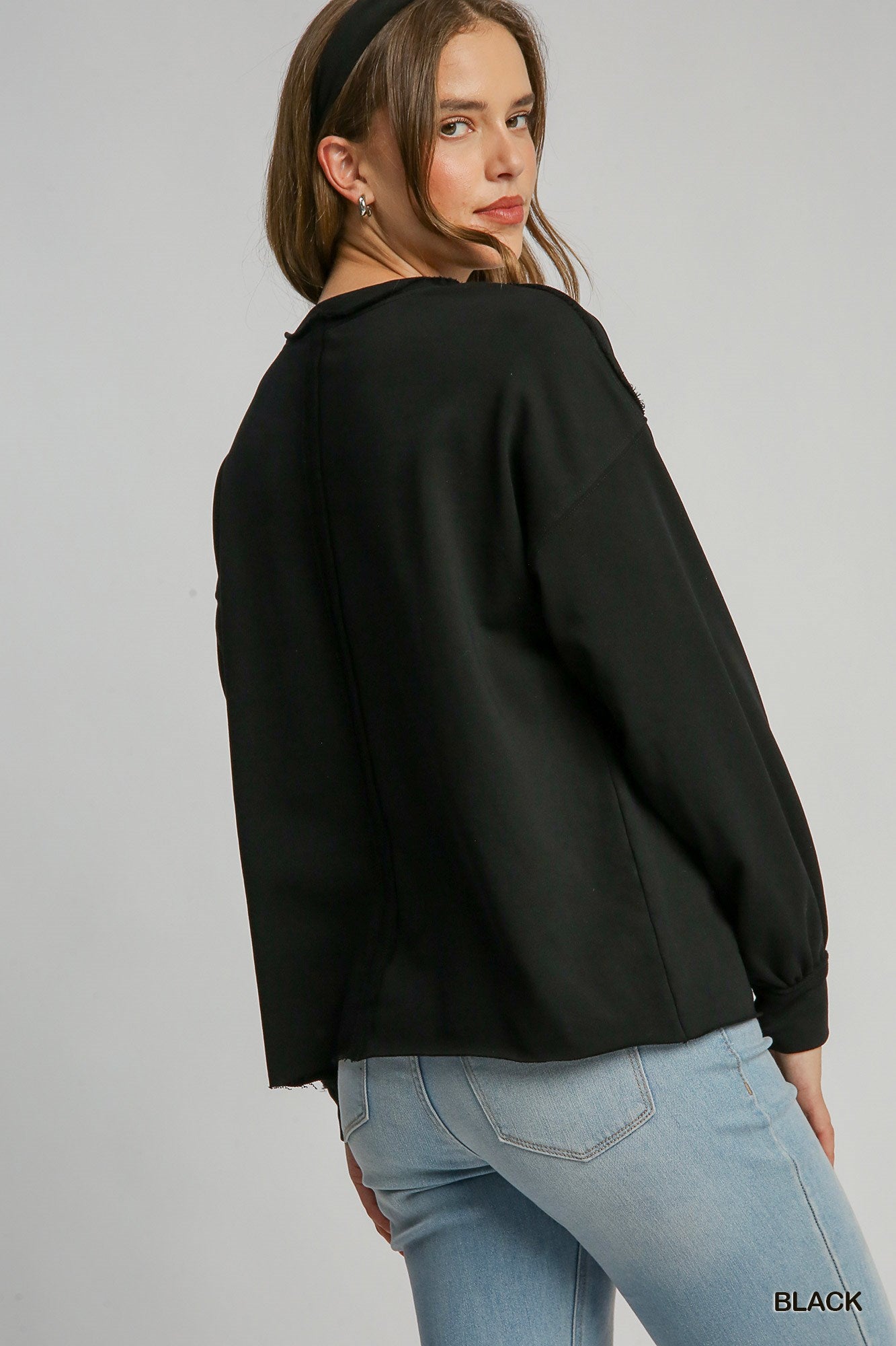 Boxy Studded Top in Black (REG)