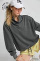 Butter Soft Neo Knit Top in Charcoal (REG)