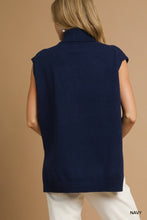 Sleeveless Turtleneck Sweater in Navy (REG)