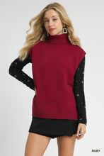 Sleeveless Turtleneck Sweater in Ruby (REG)