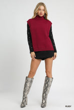 Sleeveless Turtleneck Sweater in Ruby (REG)