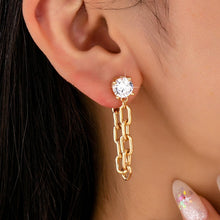 Stud and Chain Hoop Earrings