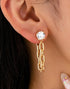Stud and Chain Hoop Earrings