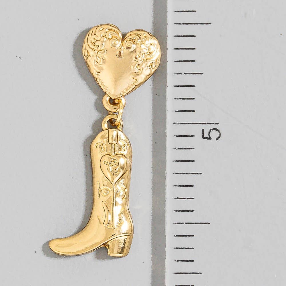 Western Heart And Boot Earrings