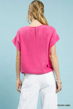 Drawstring Top in Peony Pink (REG)