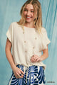 Drawstring Top in Oatmeal (REG)