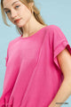 Drawstring Top in Peony Pink (REG)