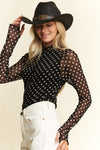 Polka Dot Mesh Top (REG)
