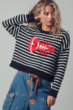 Embroidered Lobster Sweater in Ivory/Black (REG)
