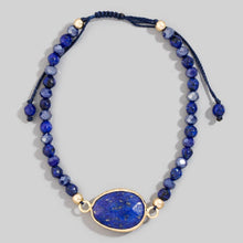 Oval Stone Beaded Cord Bracelet