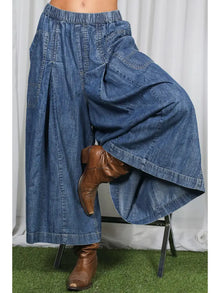 Washed Chambray Crop Pants (REG)