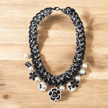 Fabric Pearl Charm Necklace