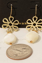 Shell And Flower Dangle Earrings