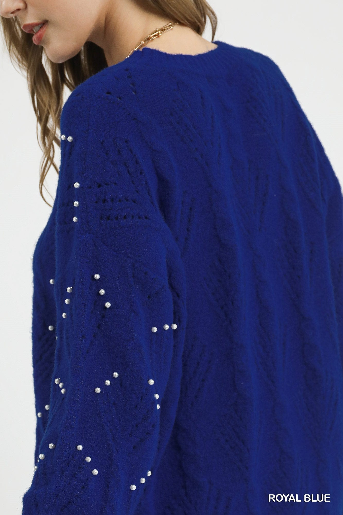 Pretty Pearl Sweater in Royal Blue (REG)