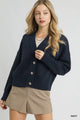 Simple Button Cardigan in Navy (REG)