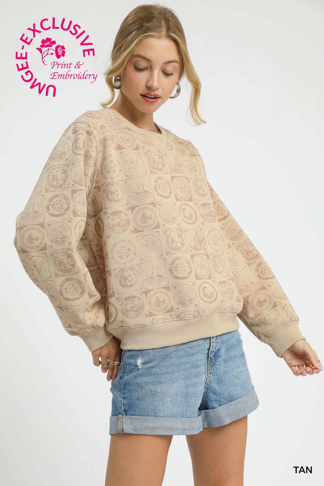 Coin Stamp Sweatshirt in Tan (REG)