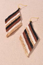 Striped Seed Bead Diamond Earrings