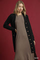 Button Down Long Cardigan in Black (REG)