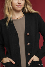 Button Down Long Cardigan in Black (REG)